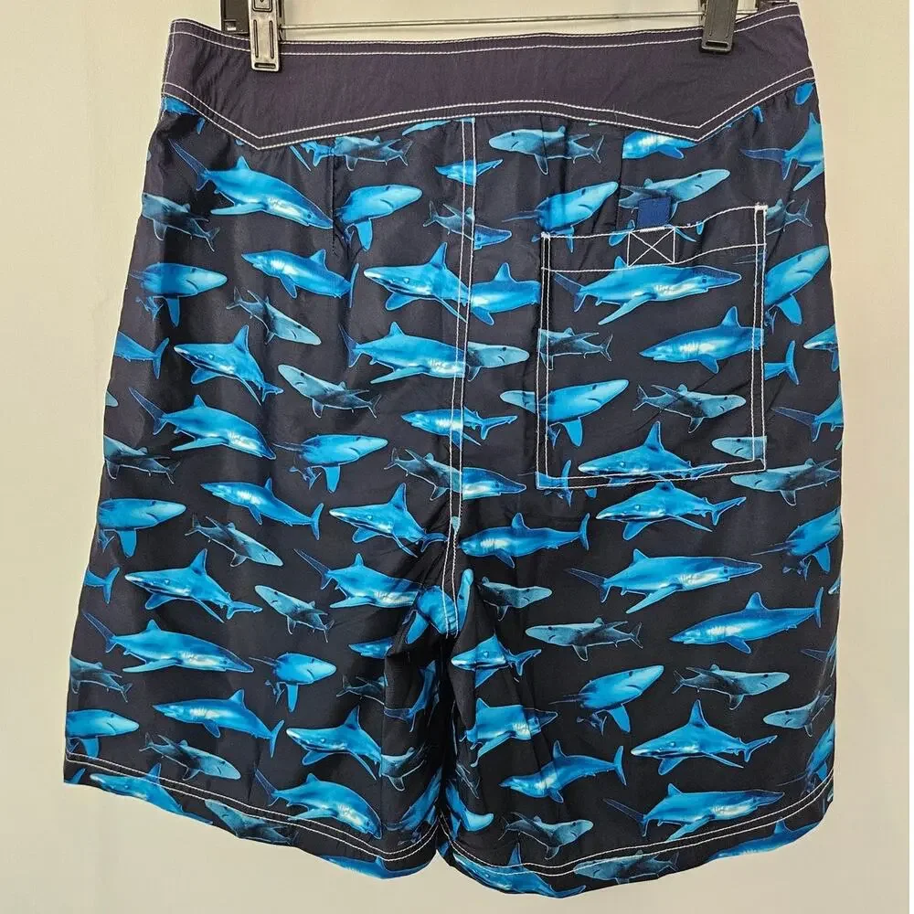 Vintage Tommy Hilfiger Shark Board Shorts sz Medium 1999 Y2K 2000s Summer